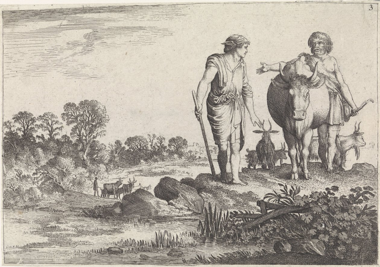 Argus vraagt Mercurius bij hem te blijven door Moyses van Wtenbrouck