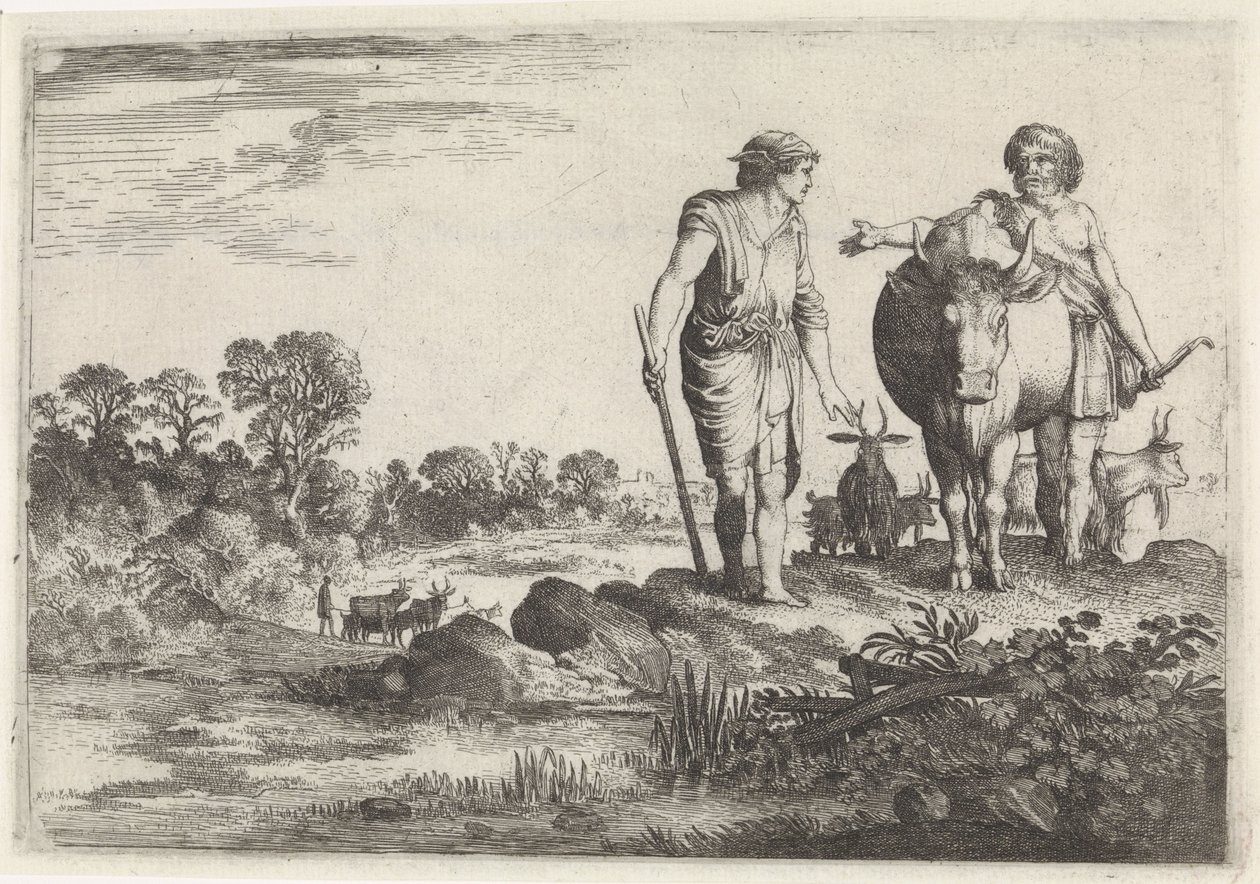 Argus vraagt Mercurius bij hem te blijven Mercurius en Argus (serie titel) door Moyses van Wtenbrouck