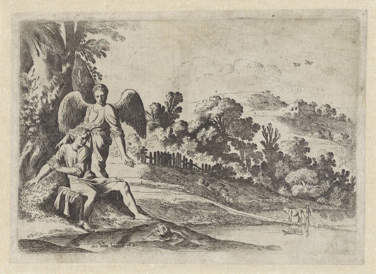 Tobias schrikt van de vis door Moyses van Wtenbrouck
