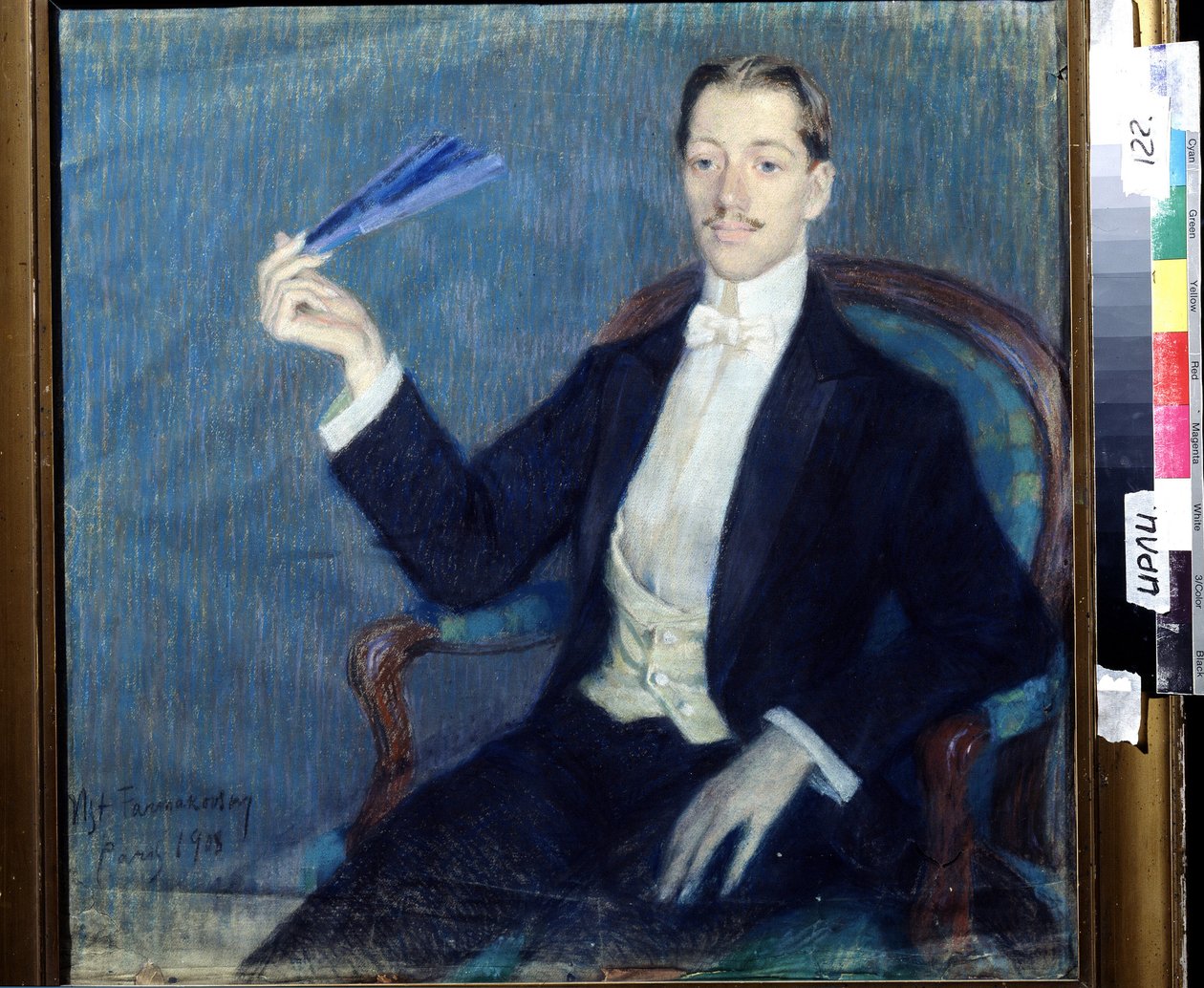 Portret van de dichter Nikolay Gumilyov (1886-1921) door Mstislav Vladimirovich Farmakovsky