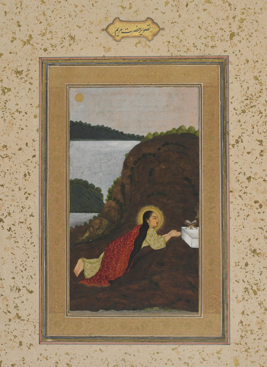 De Maagd Maria in gebed uit het Impey-album, Manuscriptfolio, ca. 1770 door Mughal School