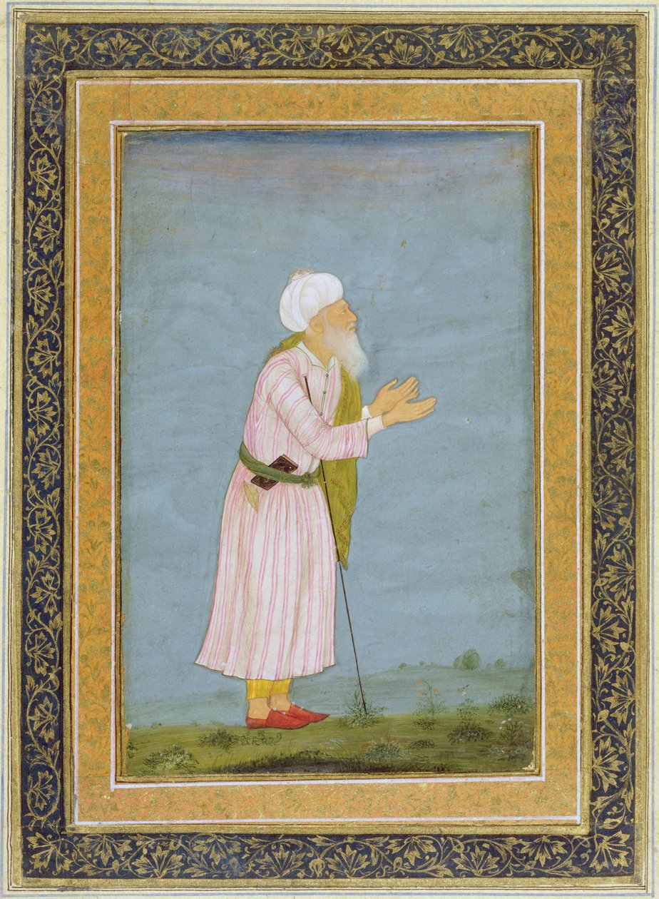 Een moslim religieus figuur, uit het Small Clive Album door Mughal School
