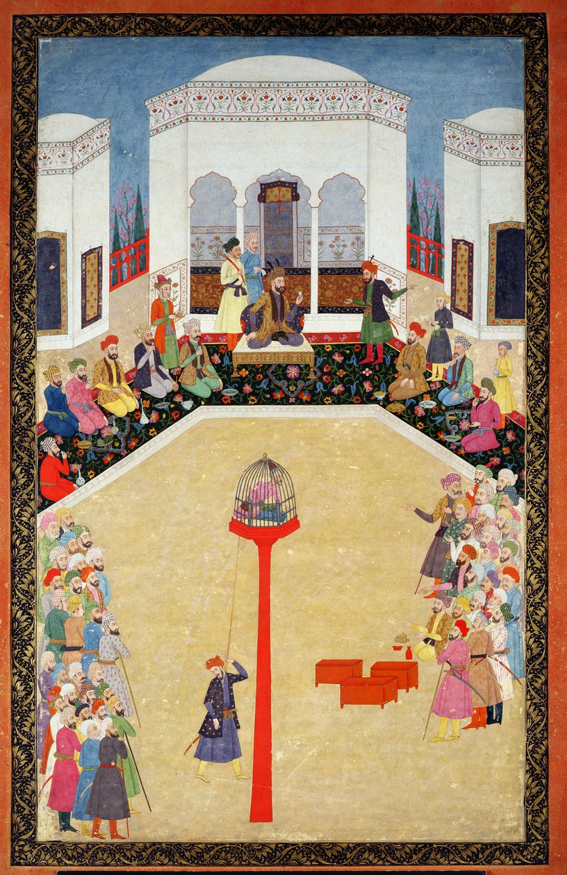 De gevangenneming van Sultan Bayazid van Turkije, Johnson Album I, nr. 2 genummerd 9, ca. 1680 door Mughal School