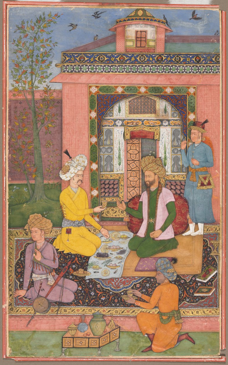 Een feest in een paviljoen, ca. 1620 door Muhammad Ali