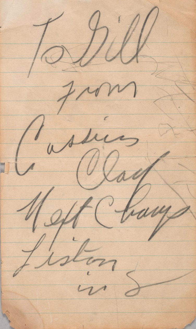 Handtekening geschreven door Cassius Clay, 1963 door Muhammad Ali