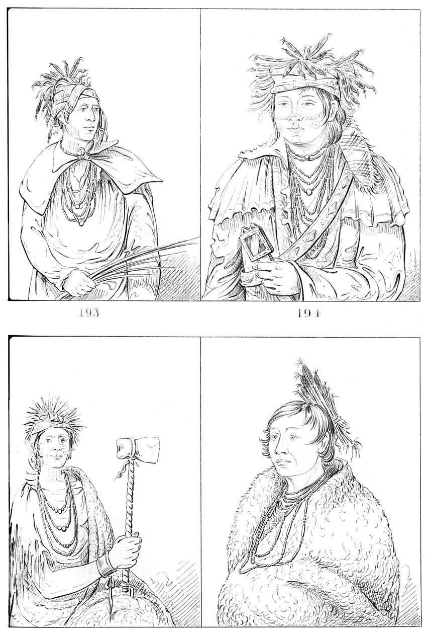 Peorias en Piankashaws, 1841 door Myers and Co