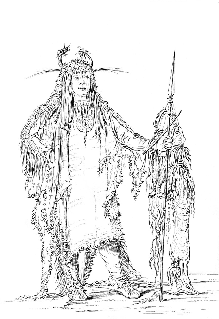 Portret van Eagle Ribs, Native American Man, 1841 door Myers and Co