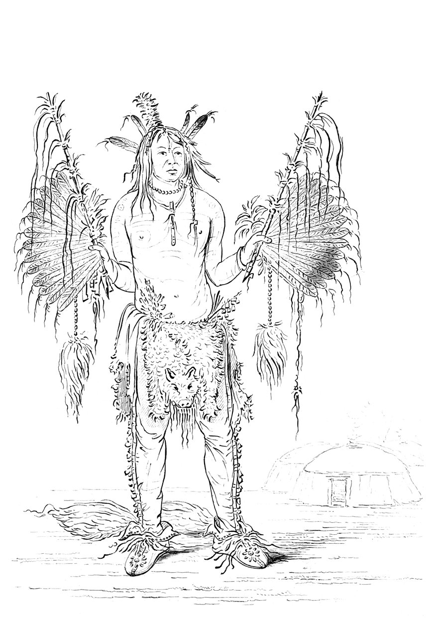 Portret van een inheemse Amerikaanse man, 1841 door Myers and Co