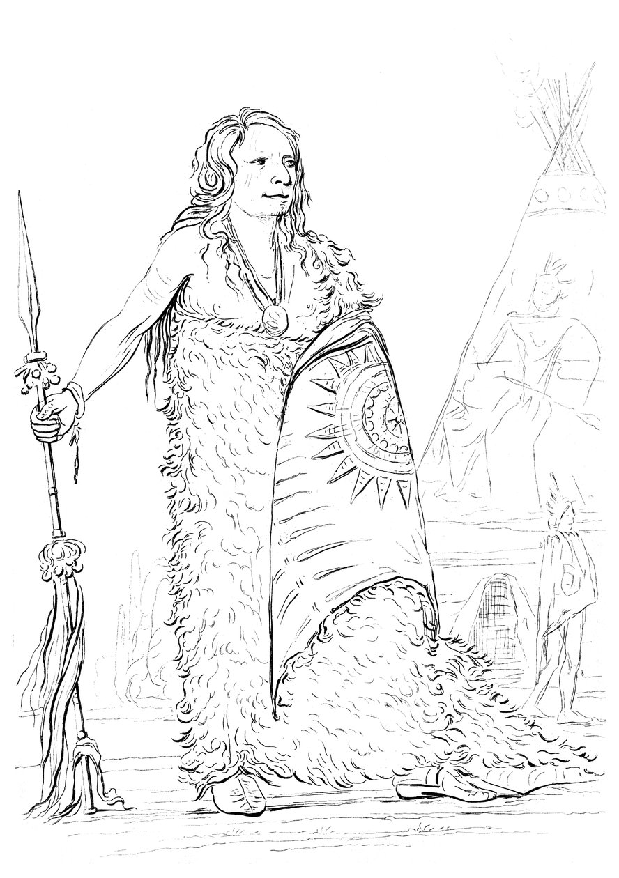 Smoke, hoofd van de Ponca-stam, 1841 door Myers and Co