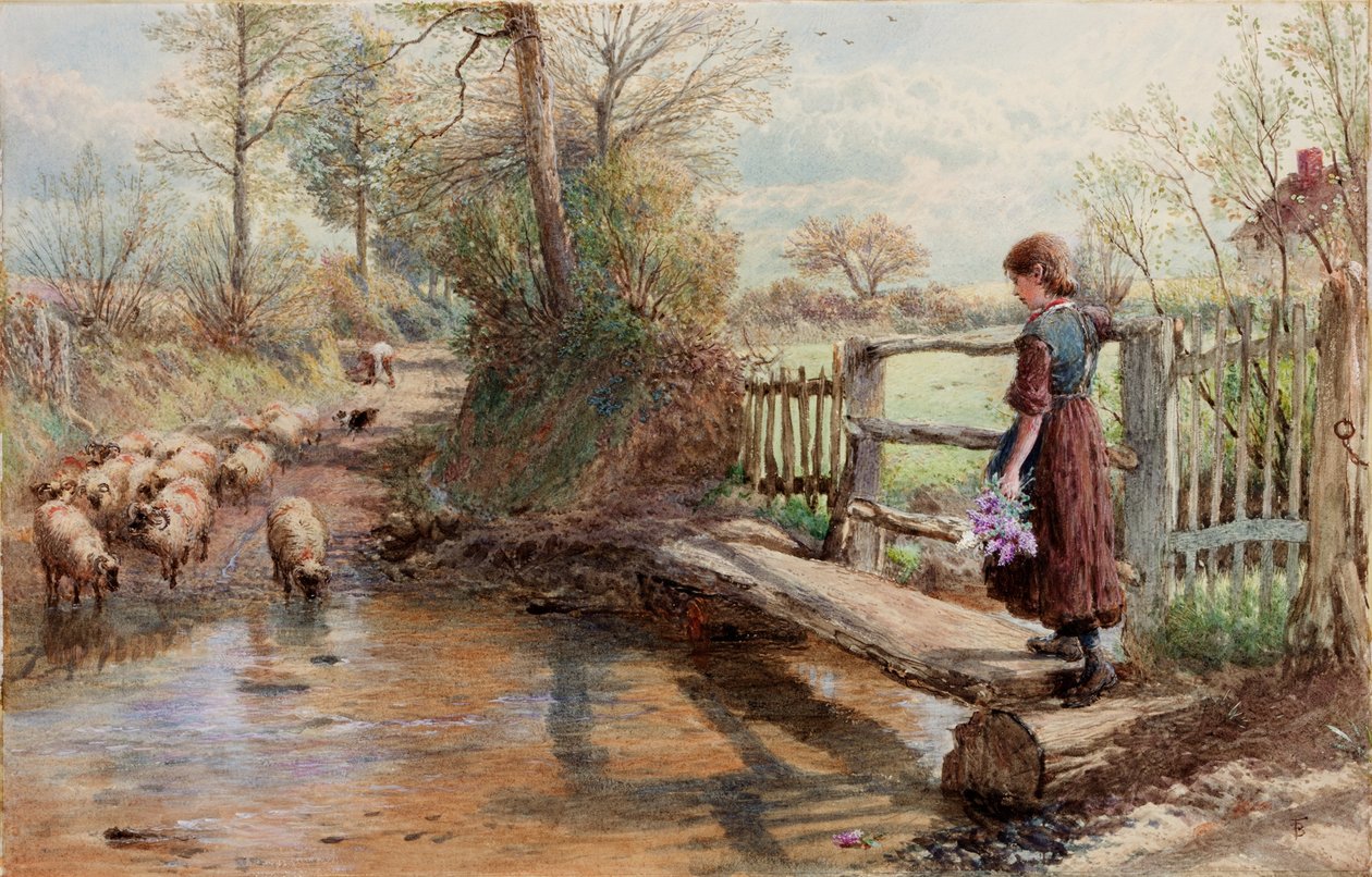 Uitzicht in Surrey door Myles Birket Foster