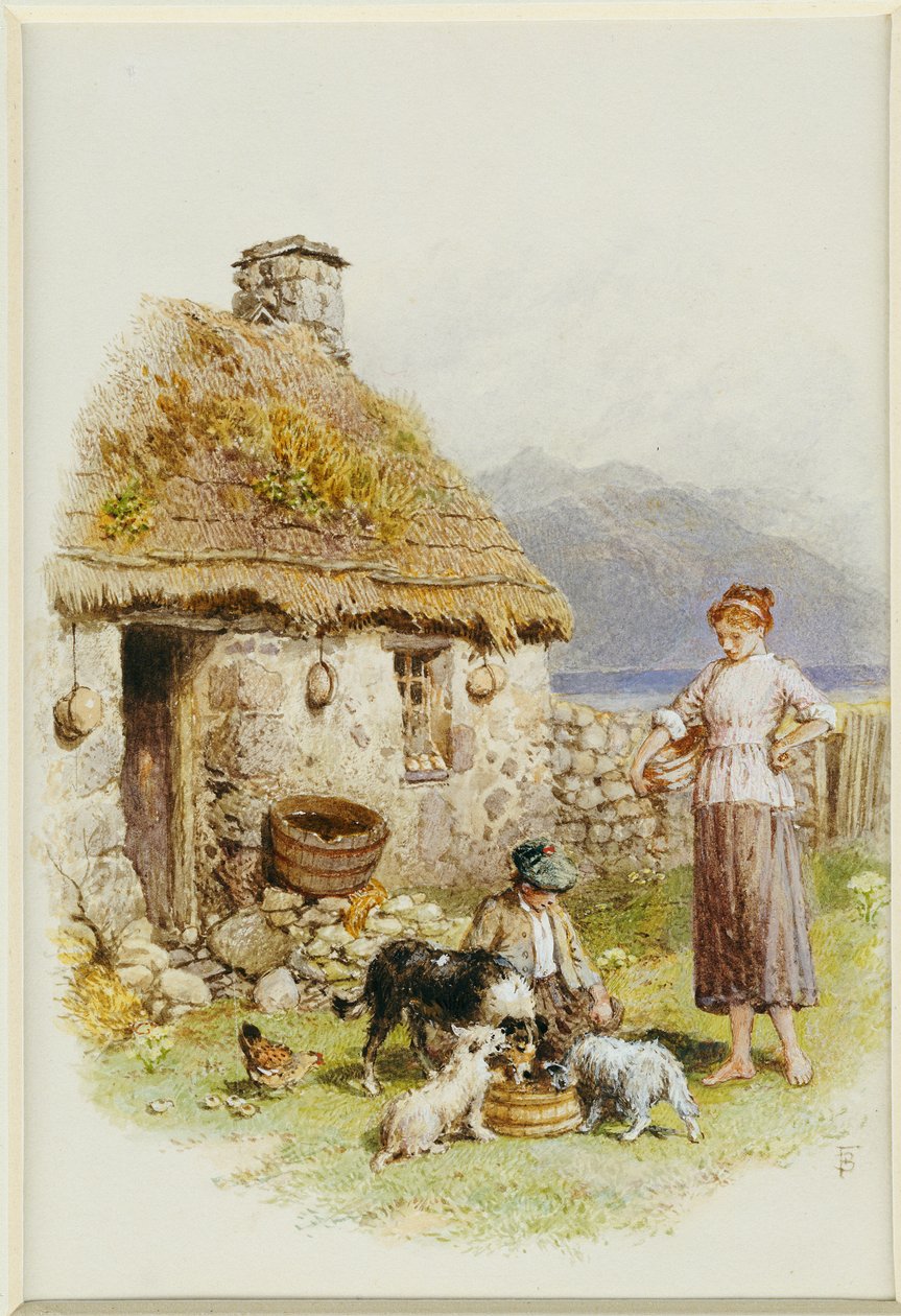 Een Hooglandhuisje door Myles Birket Foster