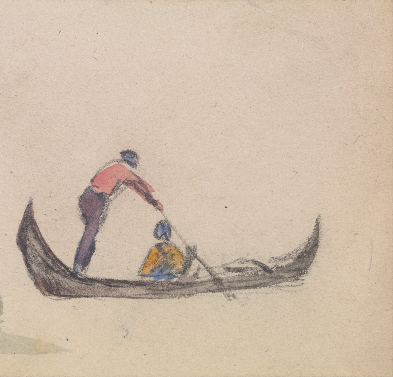 Een van een groep van drie studies van gondels door Myles Birket Foster