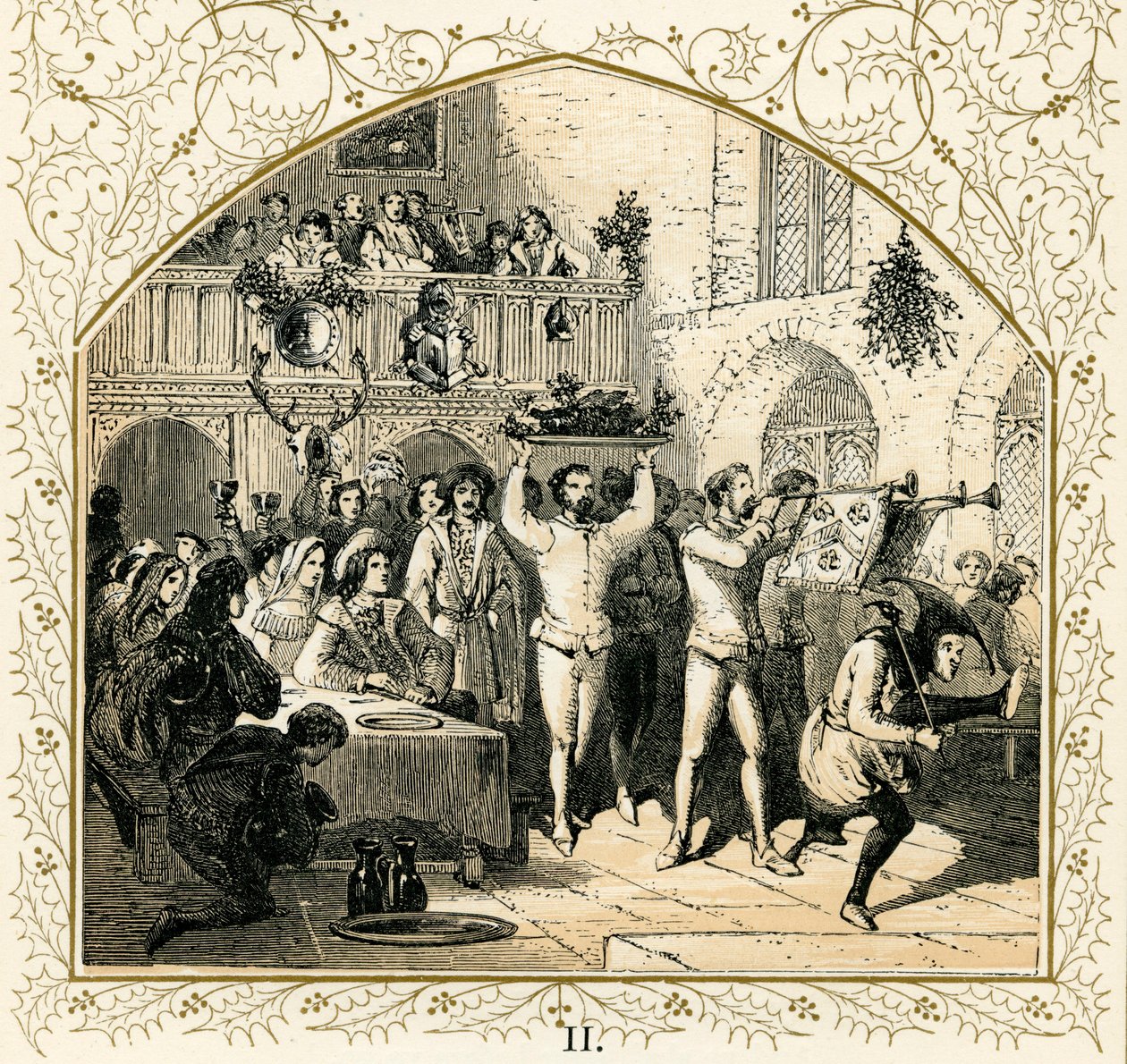 Het presenteren van het zwijnshoofd door Myles Birket Foster