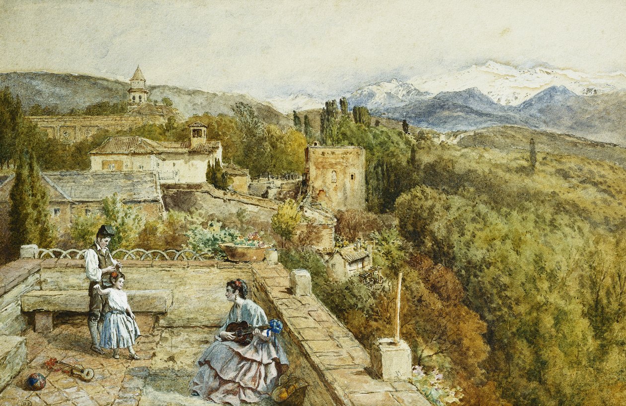 De Sierra Nevada vanaf het Alhambra door Myles Birket Foster