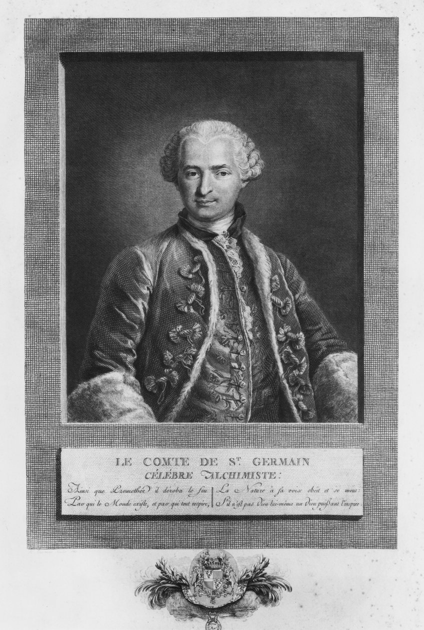 Graaf van St. Germain, beroemde alchemist, 1783 door N. Thomas
