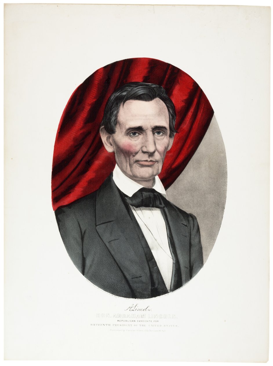 Abraham Lincoln, 1860 door N. and Ives, J.M. Currier