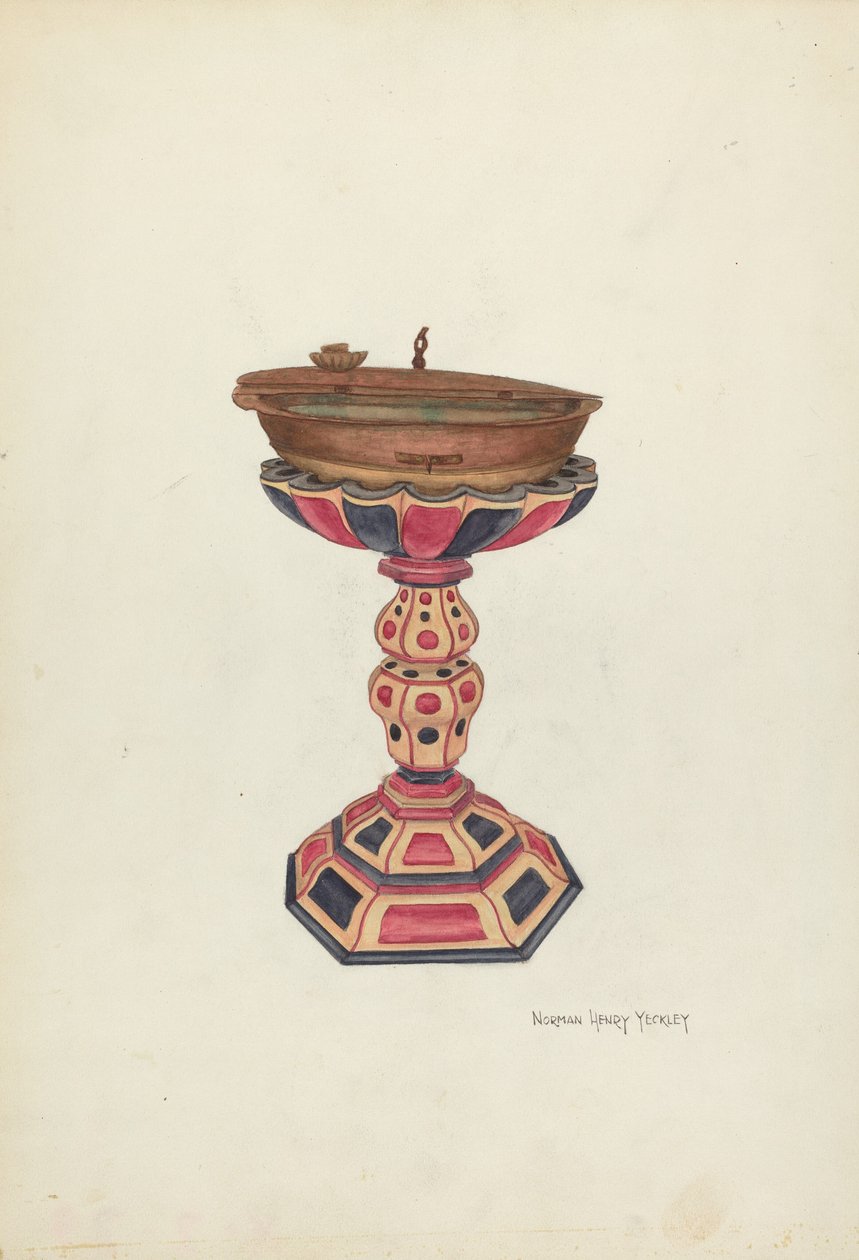 Doopvont en standaard door N.H. Yeckley