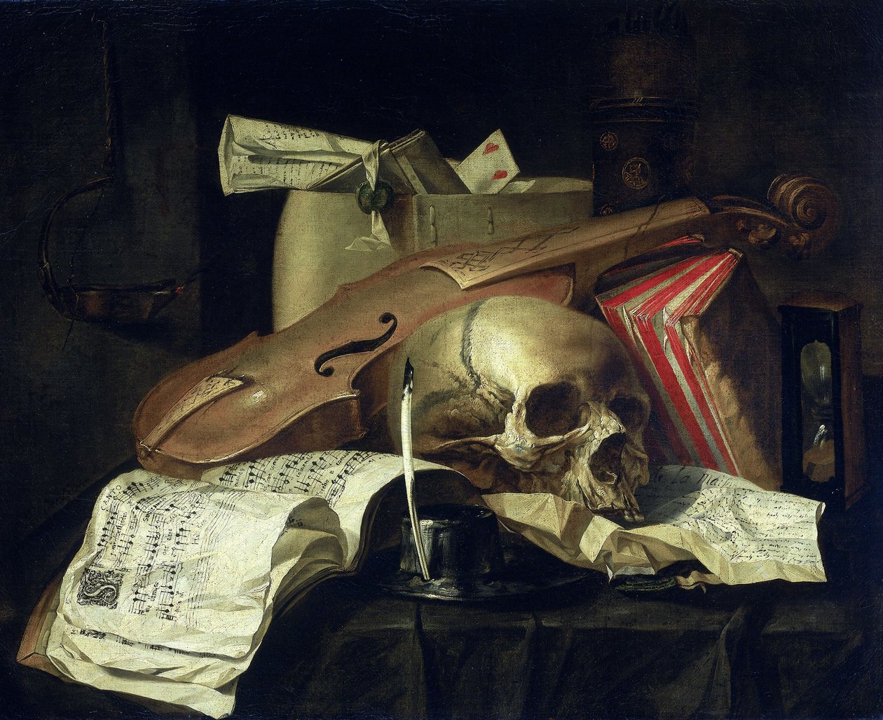 Vanitas stilleven door N. L. Peschier