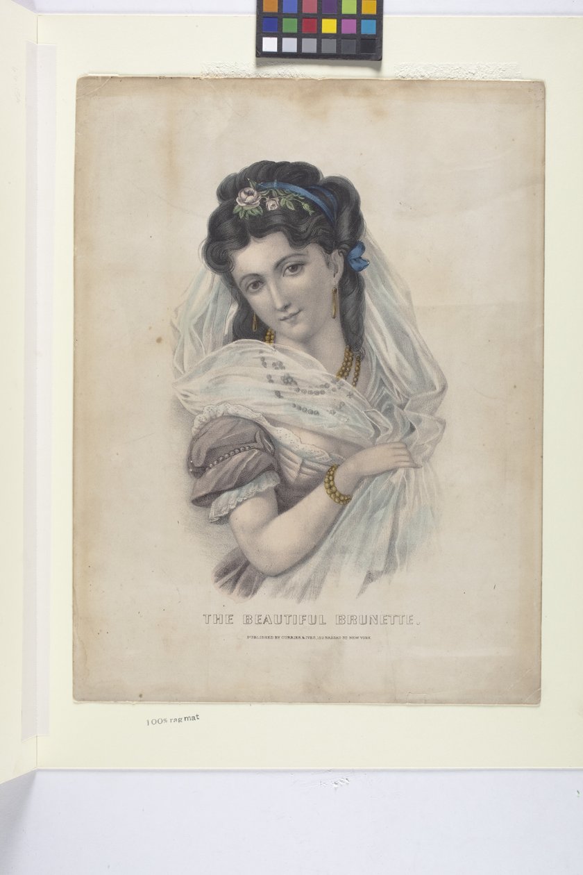 Mooie brunette door N. and Ives J.M. (1824 95) Currier