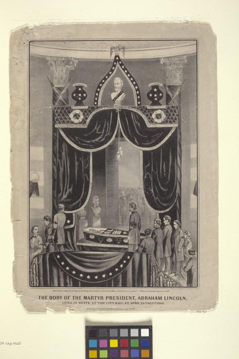 Lichaam van de martelaar president, Abraham Lincoln door N. and Ives J.M. (1824 95) Currier