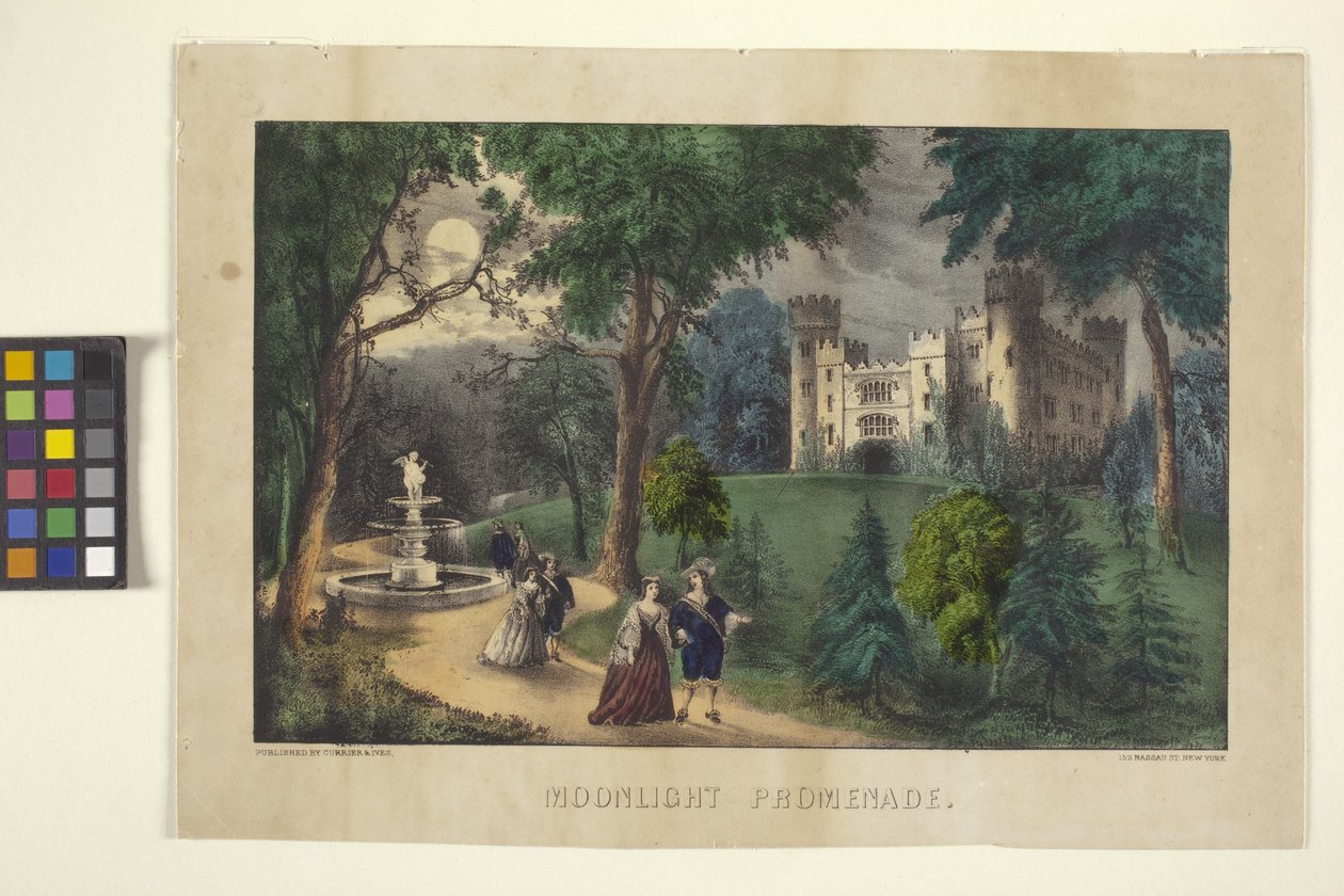 Maanlicht promenade door N. and Ives J.M. (1824 95) Currier