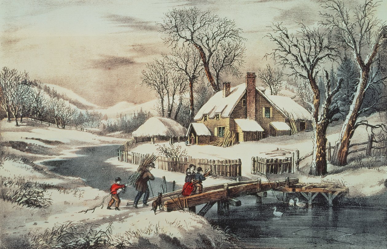 De Ingleside Winter door N. Currier and Ives J.M.