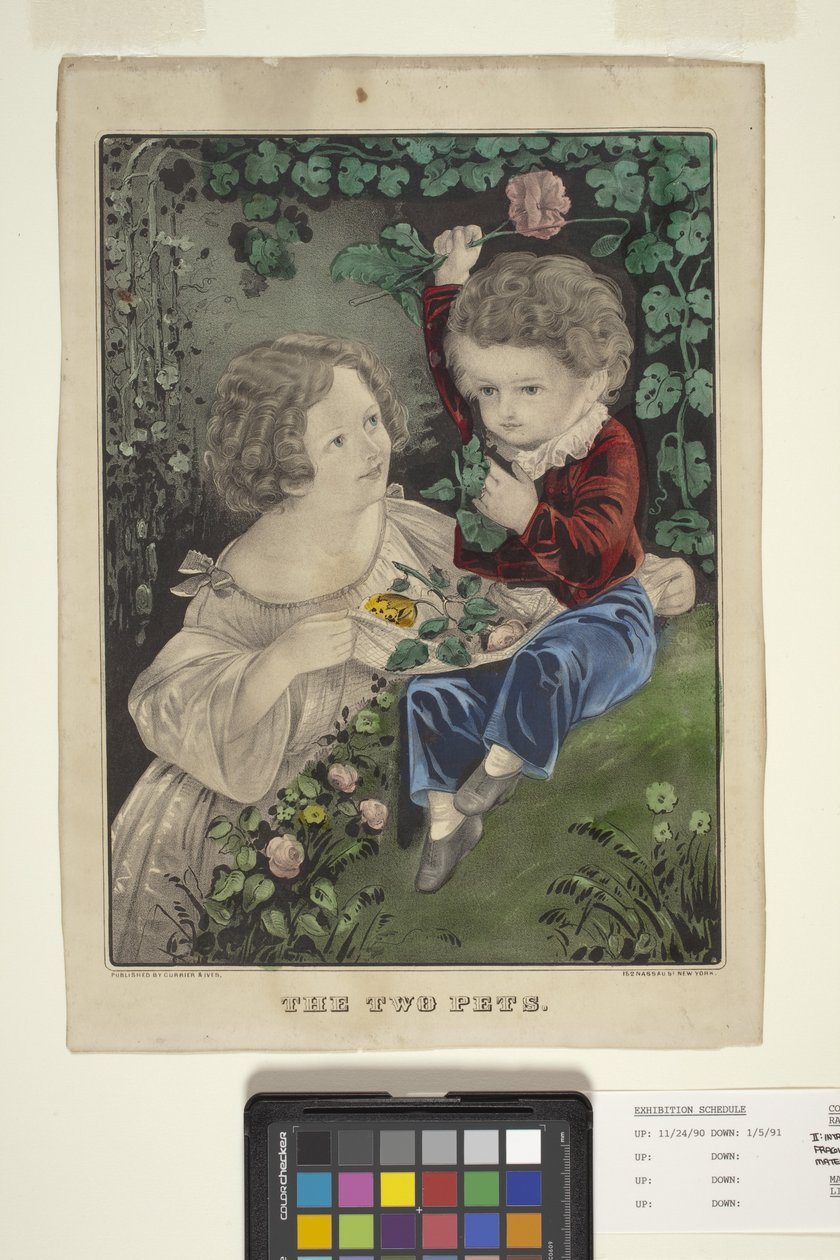 De twee huisdieren door N. and Ives J.M. (1824 95) Currier