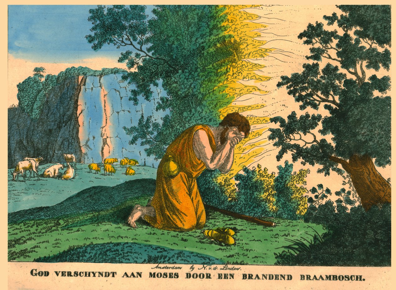 Mozes en de brandende braamstruik door N v d Linden