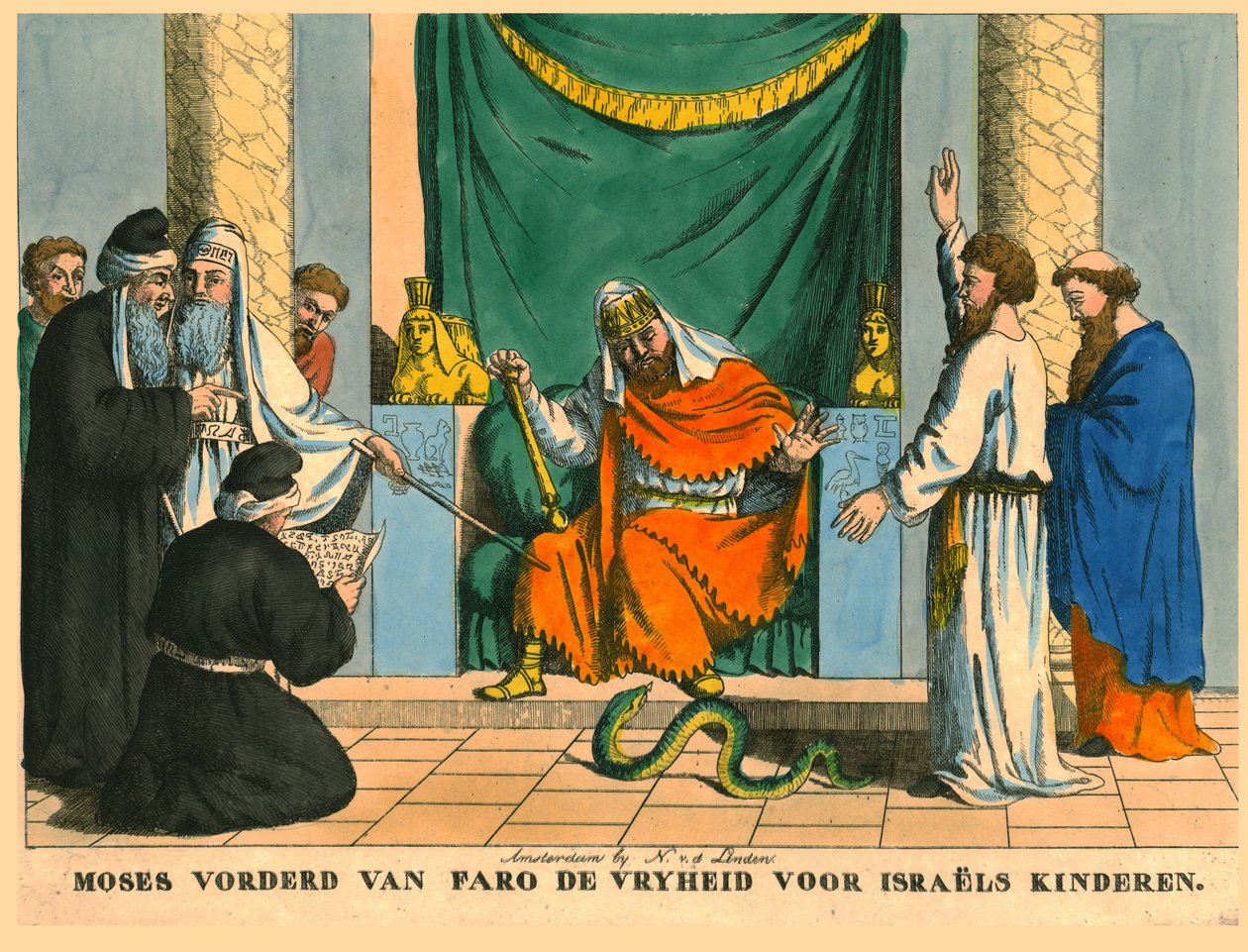 Mozes voor de Farao door N v d Linden