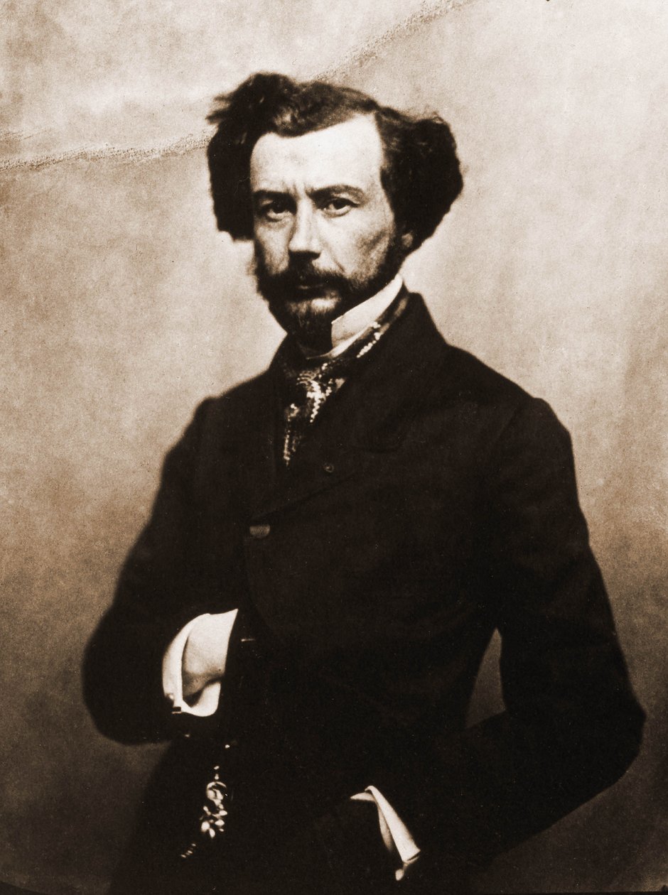 Portret van Maxime Du Camp, schrijver 1822-1894 (foto) door Nadar