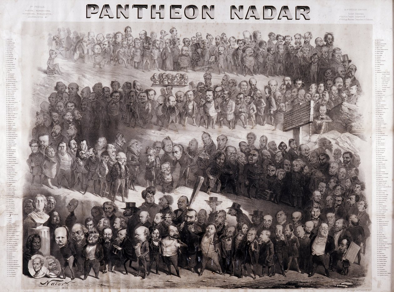 Het Pantheon Nadar dat de grote historische figuren van de 19e eeuw vertegenwoordigt (intellectuele en politieke persoonlijkheden) door Nadar