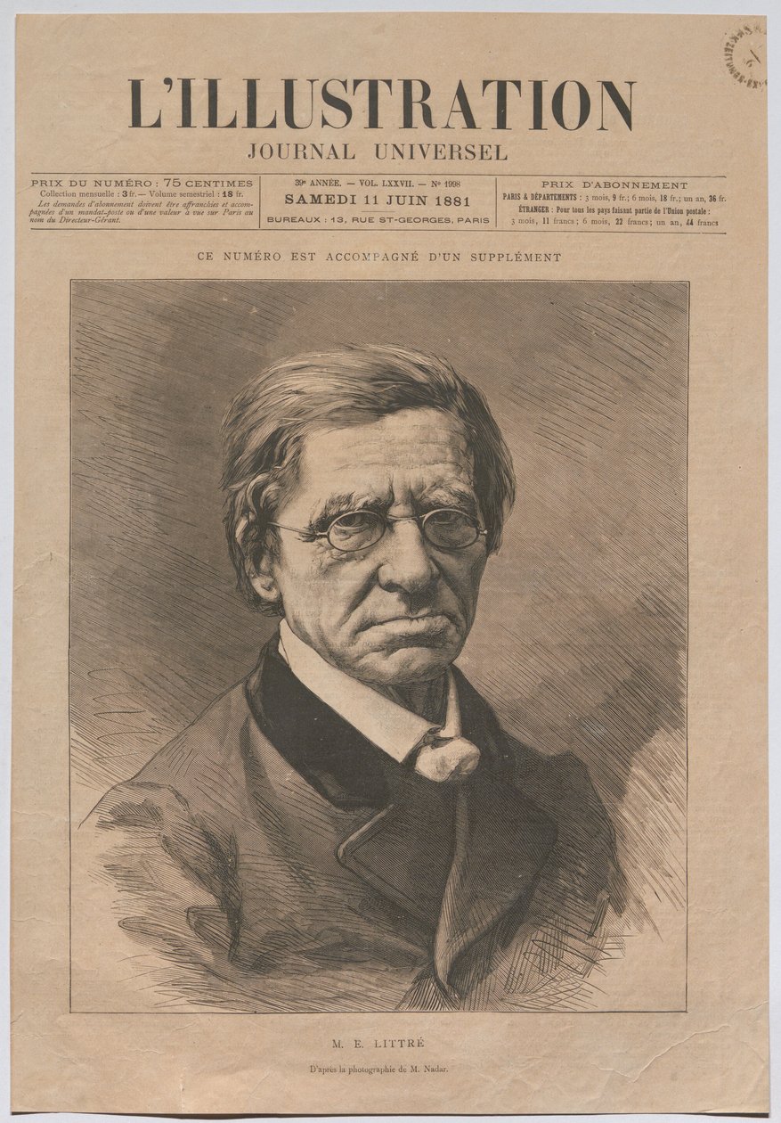 De heer E. LITTRÉ door Nadar