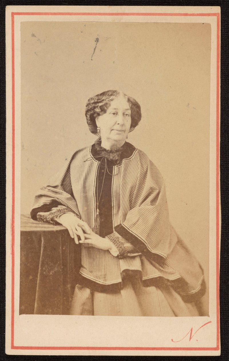 Portret van George Sand (1804 - 1876), Franse schrijfster, in het atelier door Nadar