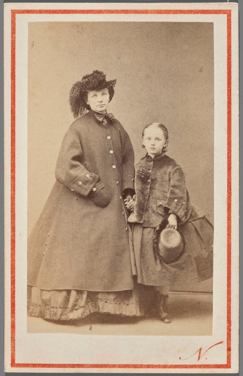 Portret van Jadwiga Garczyńska, geboren Pruszak (1834-1917), met haar dochter door Nadar