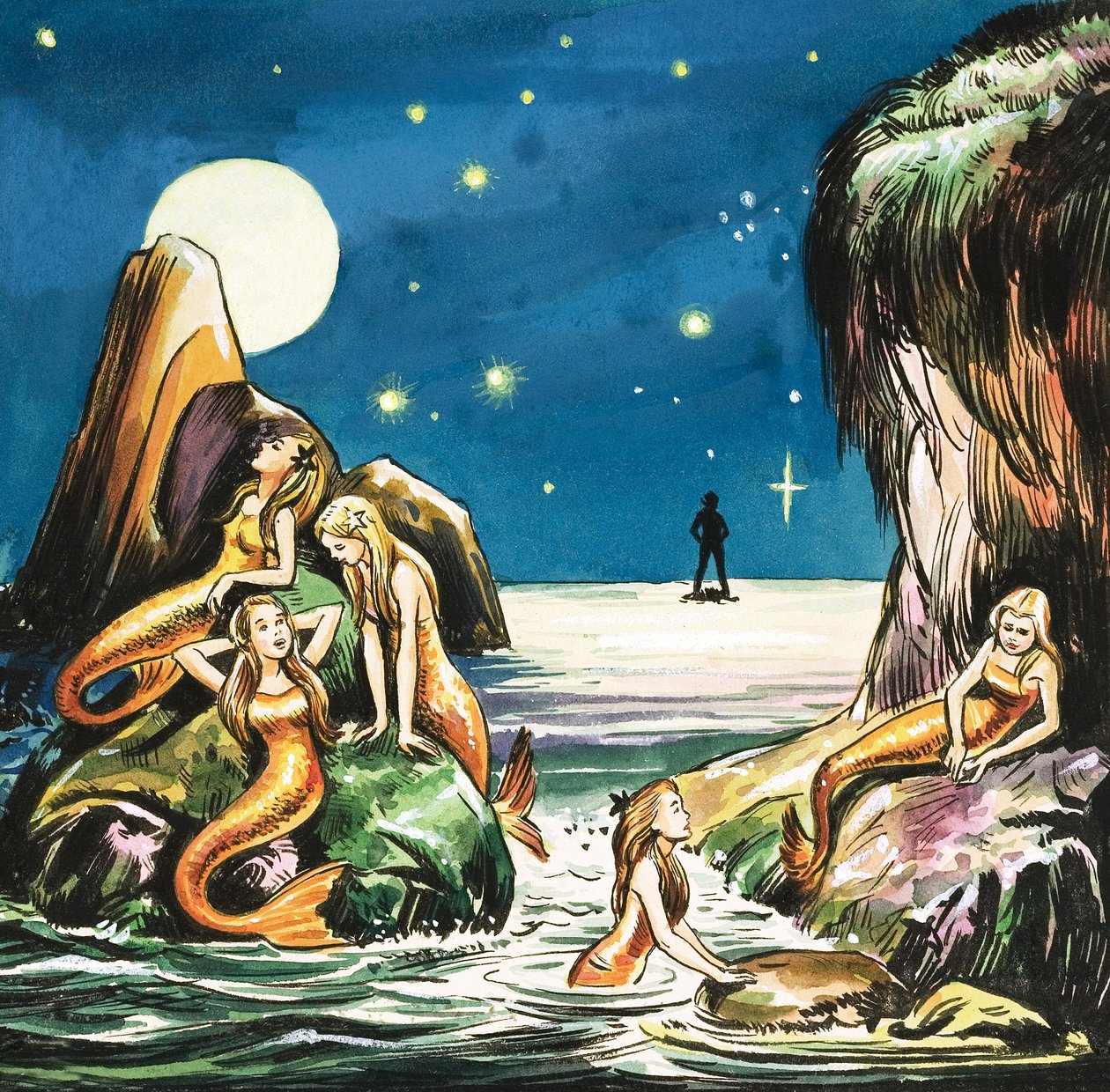 Peter en de zeemeerminnen, illustratie uit 