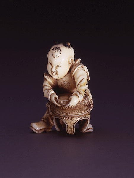 Netsuke, een karako, c.1830 door Nagahama Sokei