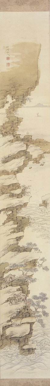 Landschap Aan De Klif Met Boten door Nakabayashi Chikkei