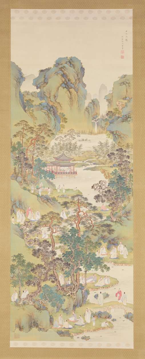 Poëziebijeenkomst in het Orchideeënpaviljoen door Nakabayashi Chikkei