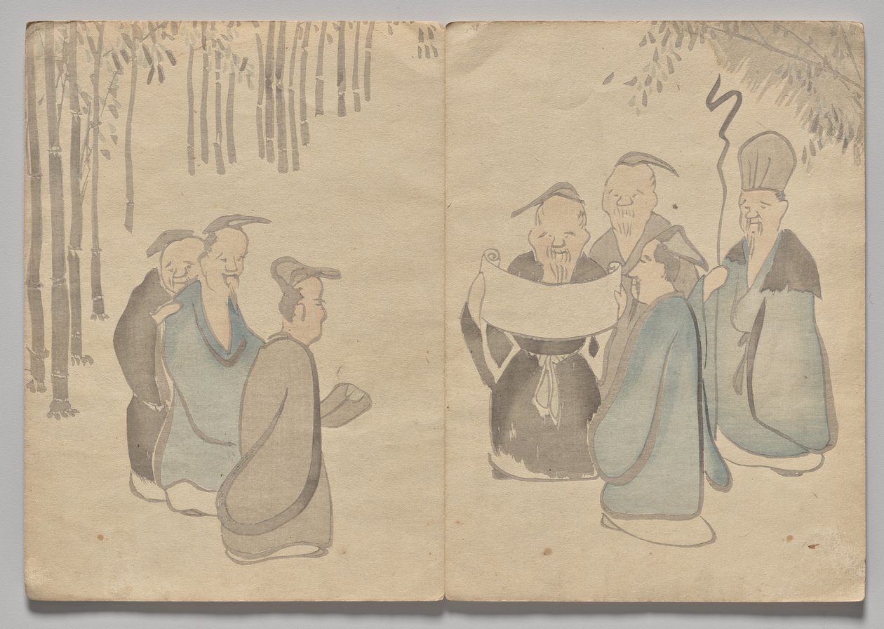 Scène uit Het Kōrin Prentenboek (Deel 2) door Nakamura Hochu