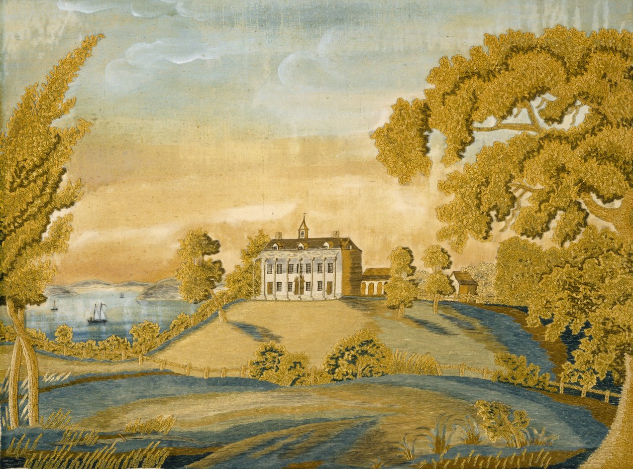 Uitzicht op Mount Vernon, c. 1805-1810 door Nancy Ellis Brewster