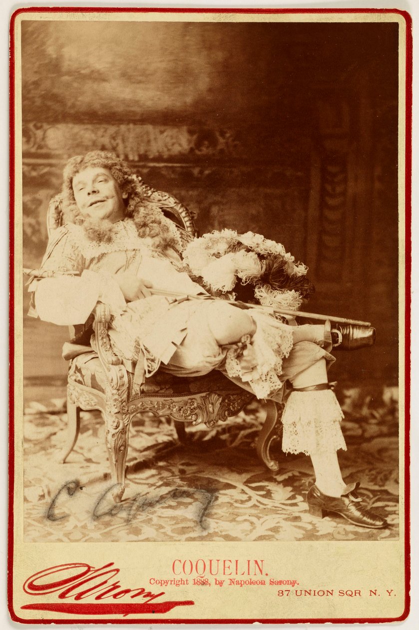 Porträt von Ernest Coquelin, genannt Coquelin cadet, (1848-1909), Schauspieler door Napoleon Sarony