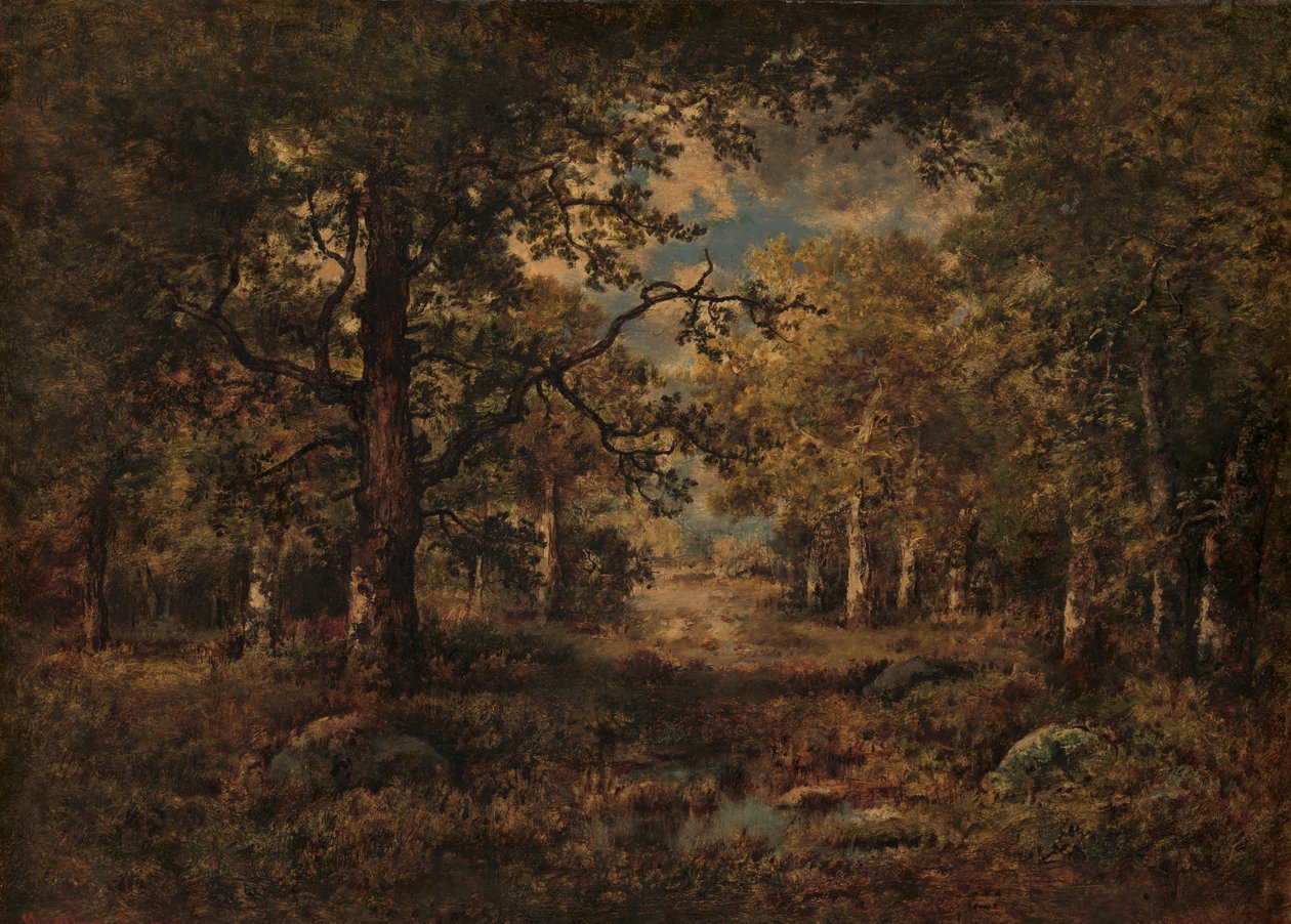 Een Uitzicht door Bomen: Fontainebleau door Narcisse Virgile Diaz de la Peña
