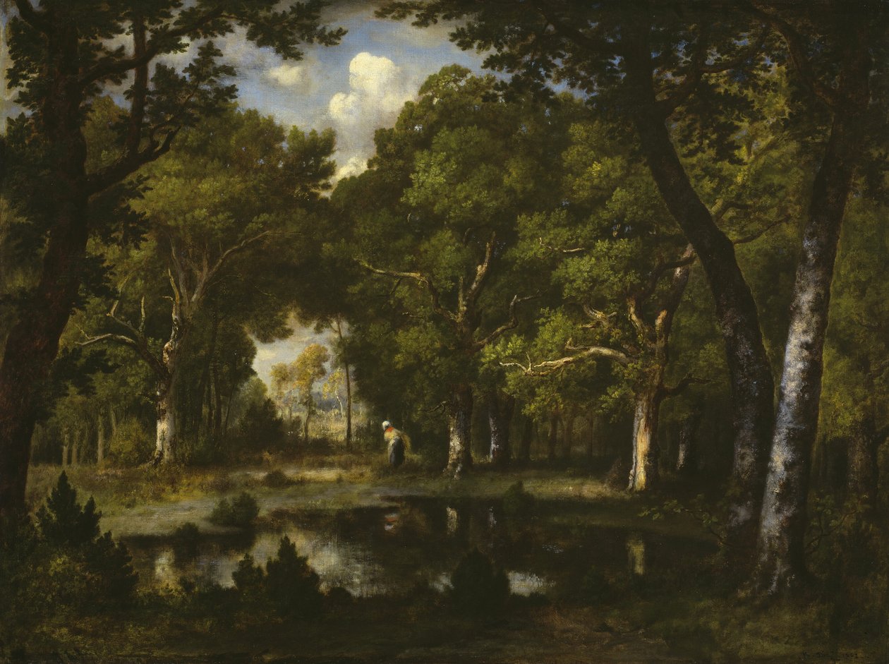 Vijver in het Bos door Narcisse Virgile Diaz de la Peña