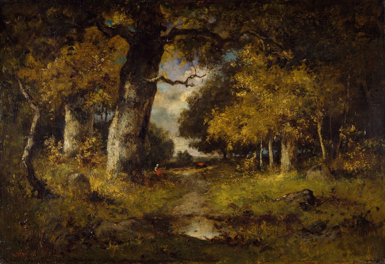 Boslandschap door Narcisse Virgile Diaz de la Peña