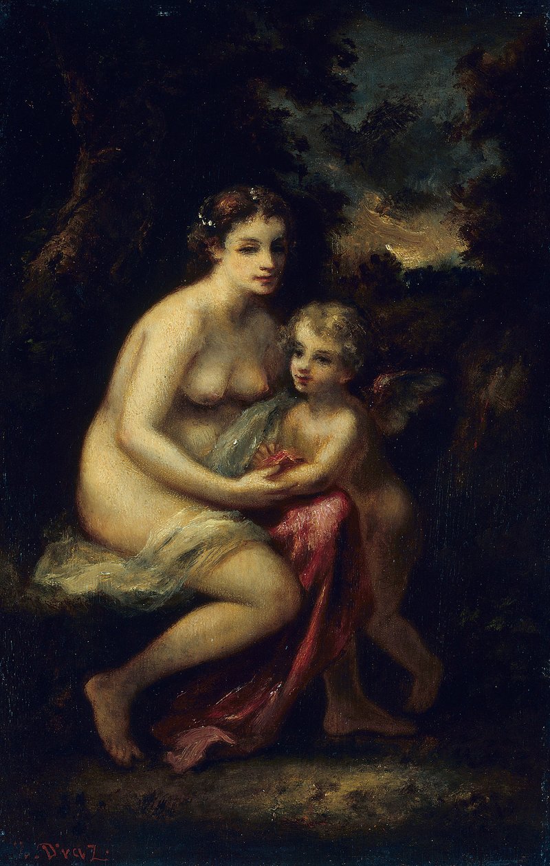 Opvoeding van Cupido door Narcisse Virgile Diaz de la Peña
