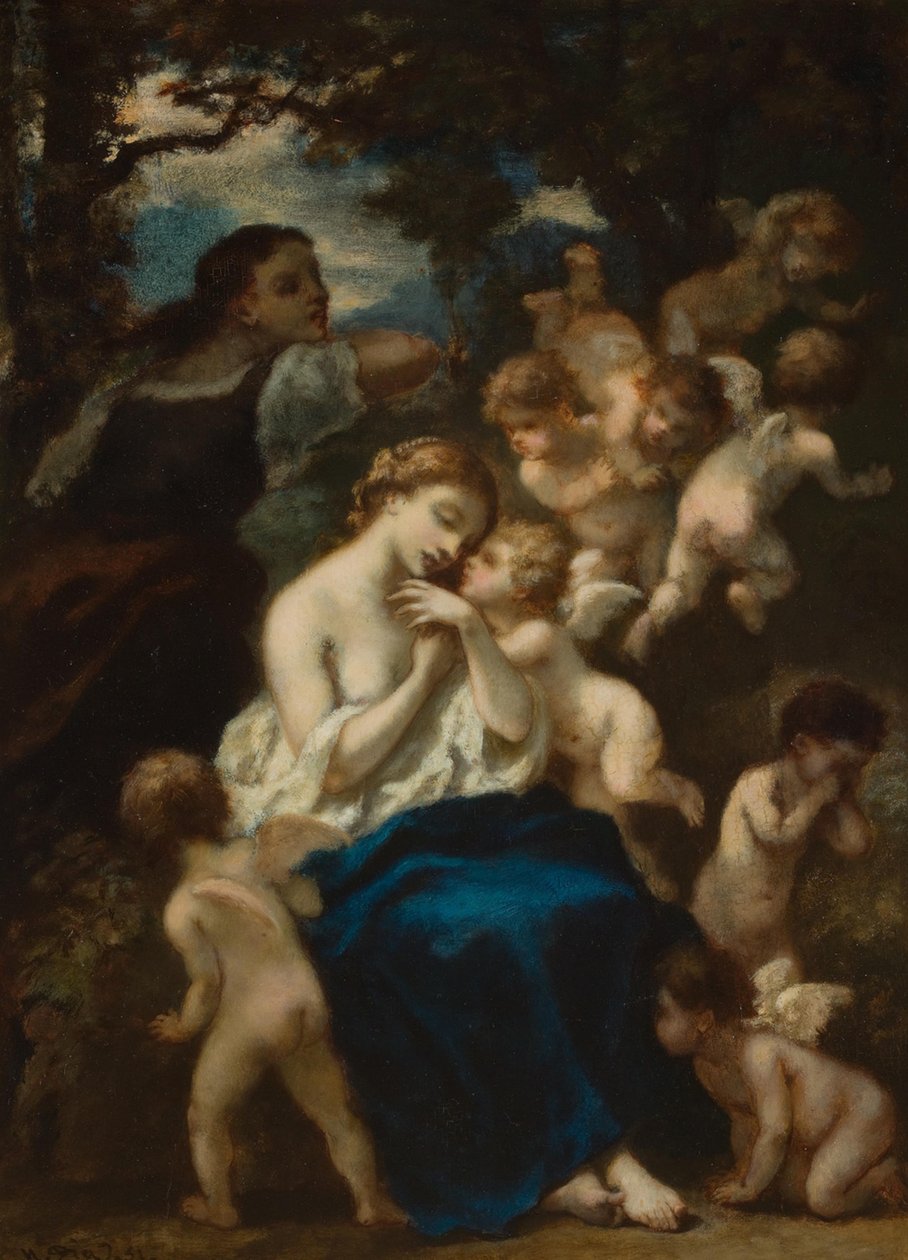 Een nimf met cupido