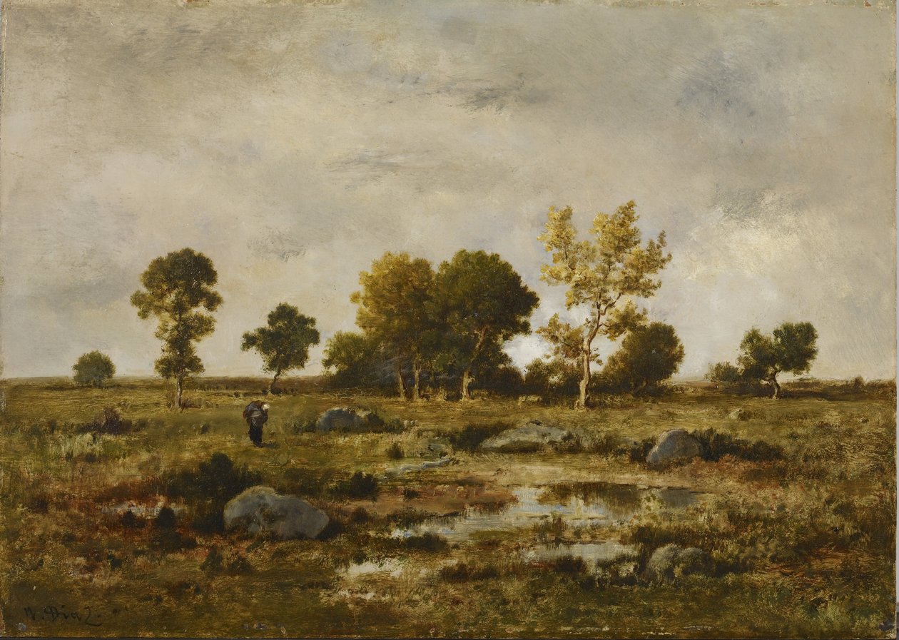 Herfsteffect, Fontainebleau door Narcisse Virgile Diaz de la Peña