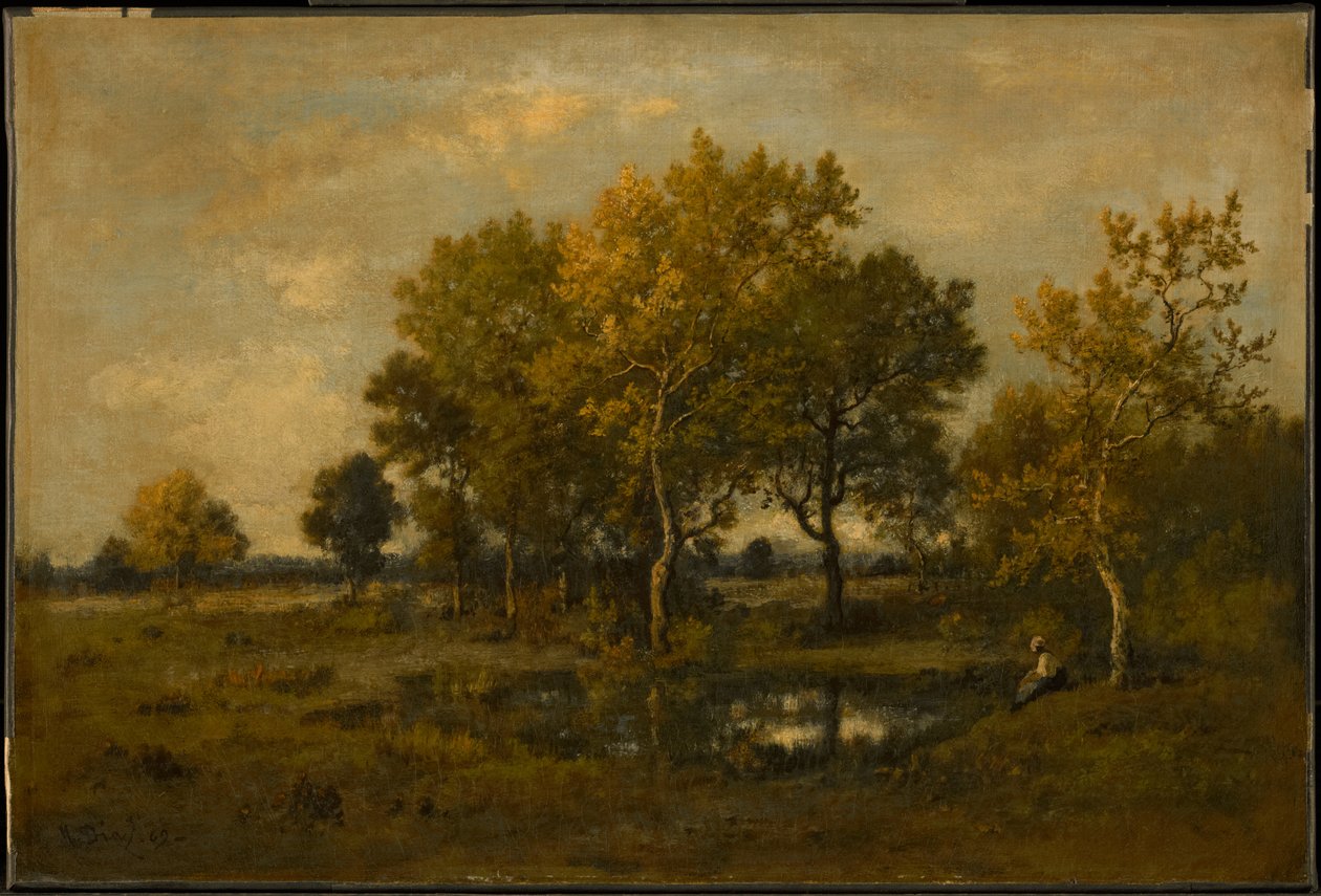 Open plek in het bos door Narcisse Virgile Diaz de la Peña
