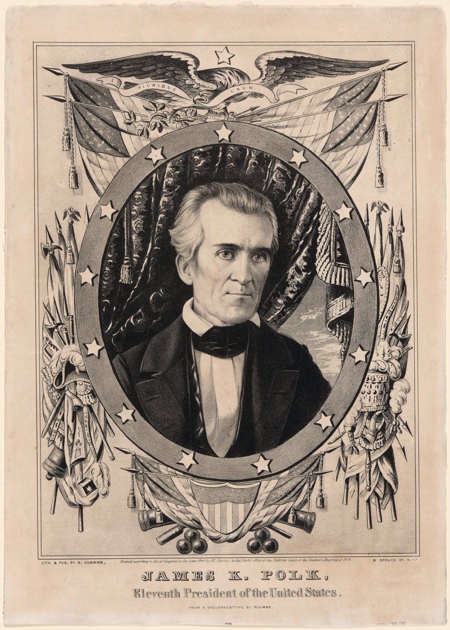 James K. Polk door Nathaniel Currier