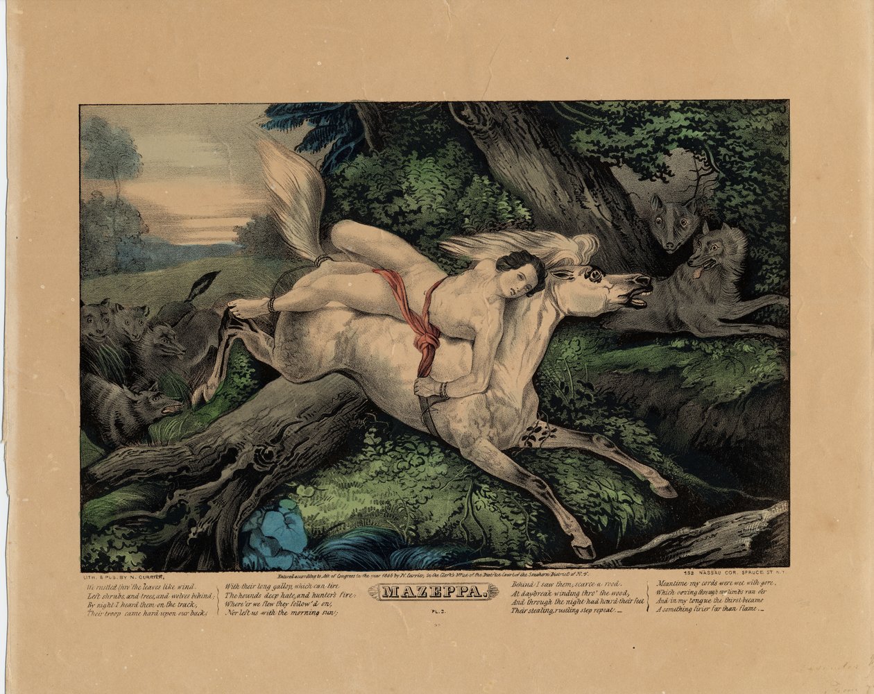 Mazeppa (plaat twee van vier) door Nathaniel Currier